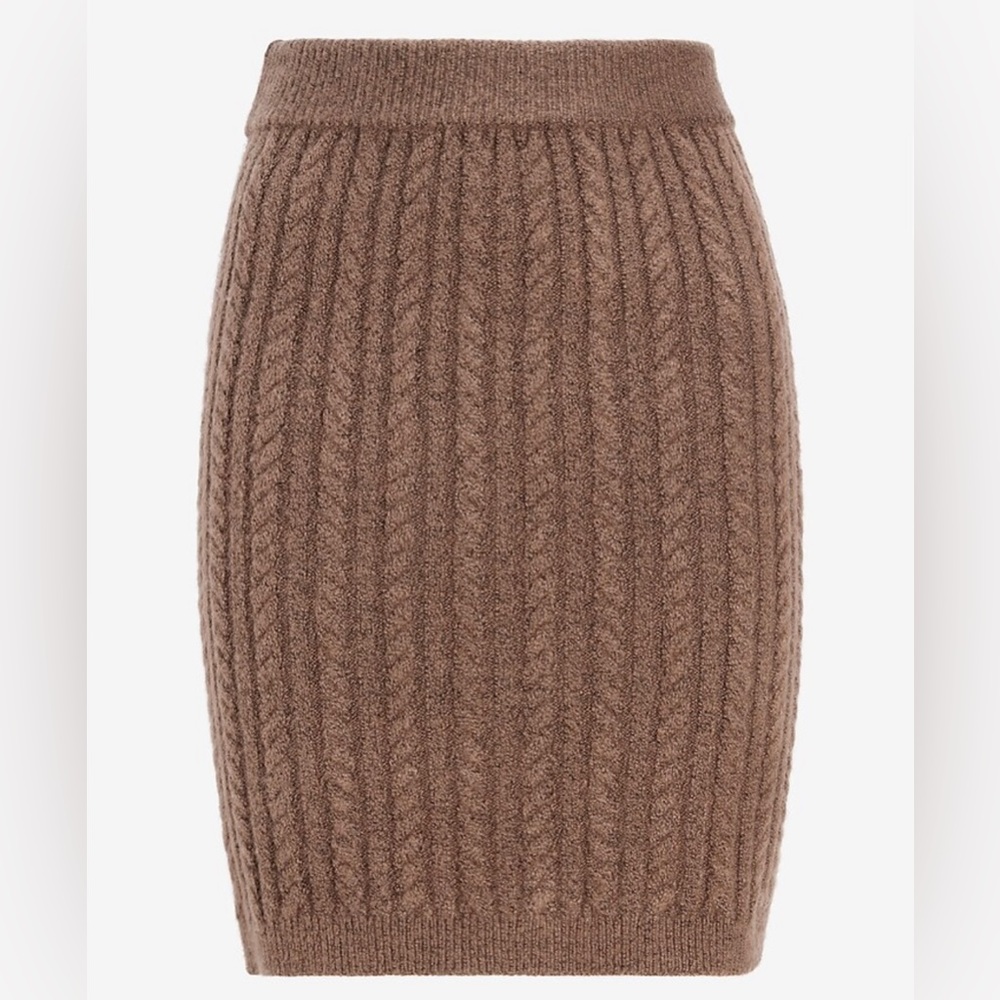 NWT Express Cable Knit Mini Skirt - Light Mocha (small)